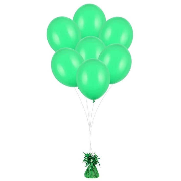 Greutate Pentru Baloane Cu Heliu, Accesoriu Decorativ Cu Franjuri Stralucitoare, Inel Fixare Panglica, Material PET, 170g, 13 x 5 x 3 cm, Verde