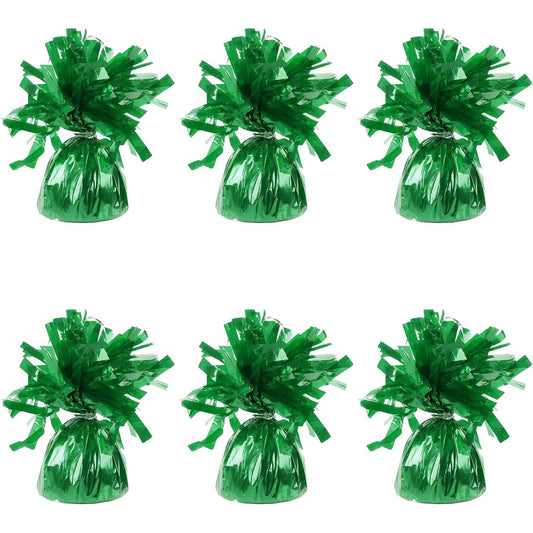 Greutate Pentru Baloane Cu Heliu, Accesoriu Decorativ Cu Franjuri Stralucitoare, Inel Fixare Panglica, Material PET, 170g, 13 x 5 x 3 cm, Verde