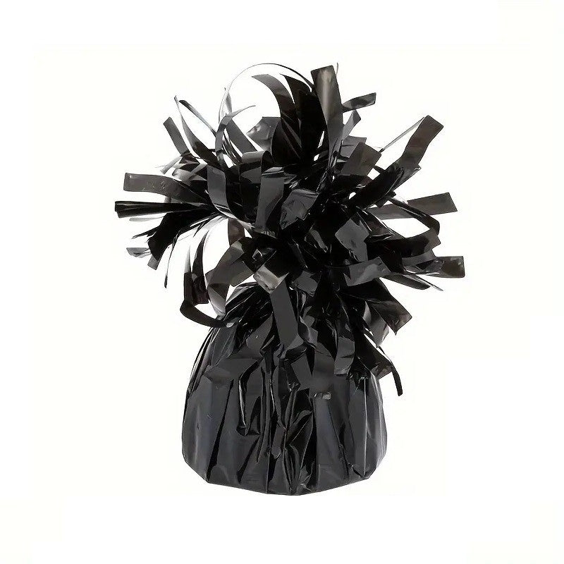 Greutate pentru Baloane cu Heliu, Decorativa cu Franjuri, Fixare Aranjamente Petrecere, Material PET, 170g, Negru