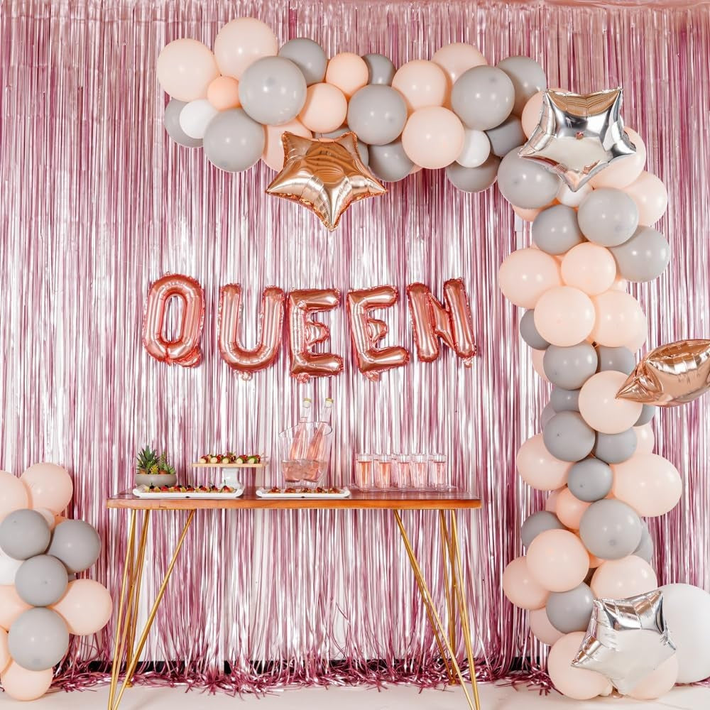 Balon Folie Metalizata Litera Q, Balon Aniversar pentru Aer sau Heliu, Material Aluminiu, Include Pai Umflare, 40 cm, Rose Gold