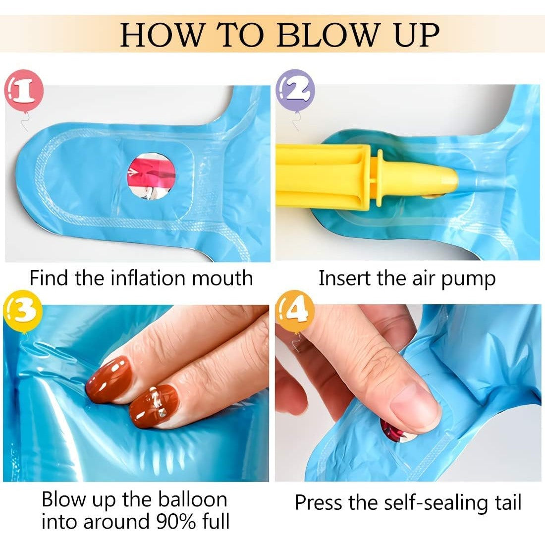 Set Baloane Party Happy Birthday, Litere din Folie Metalizata de 40 cm, Umflare Aer sau Heliu, Include Pai si Accesorii, Multicolor