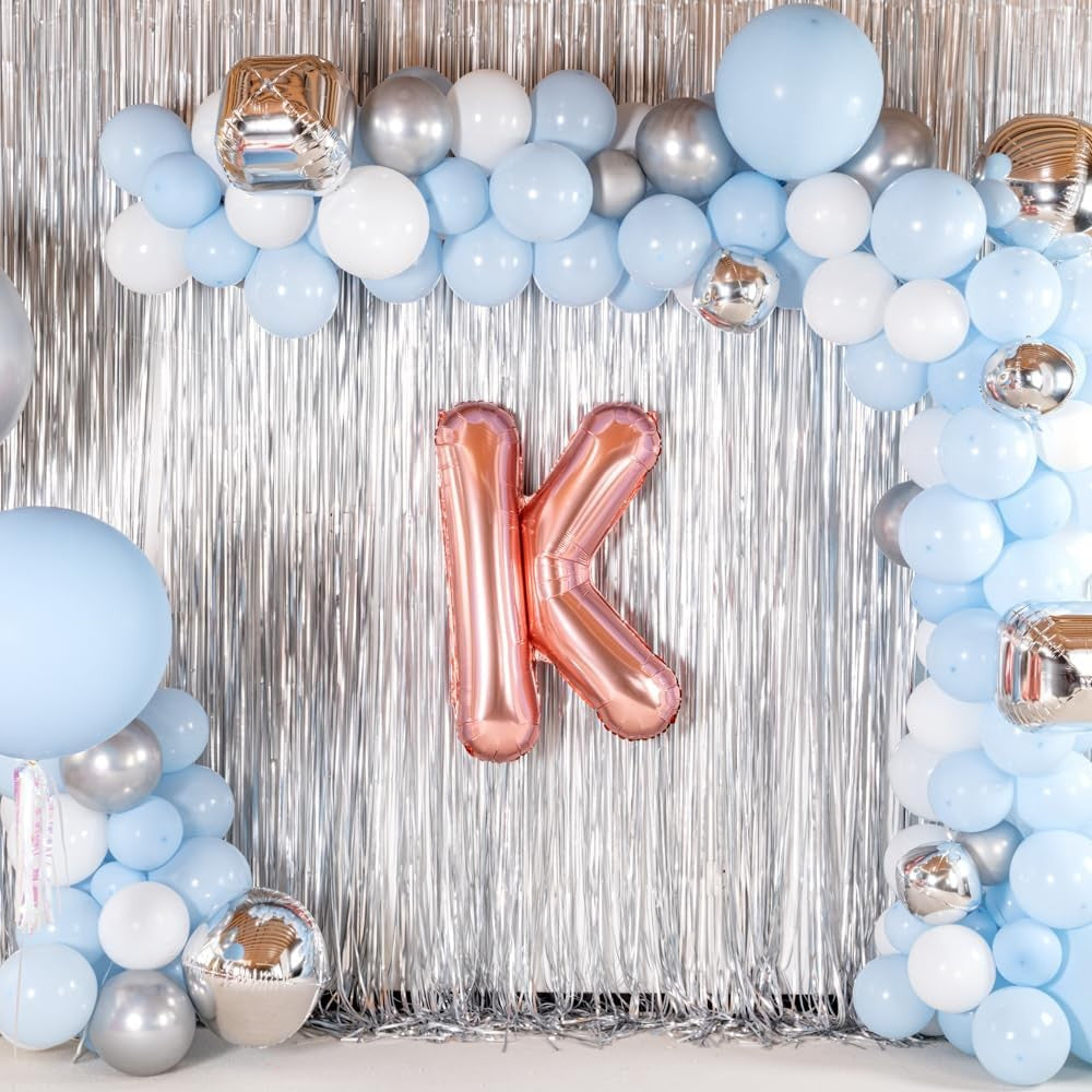 Balon Folie Metalizata Litera K, Umflare Heliu sau Aer, Include Pai pentru Umflare, Decoratiuni Petrecere, Aluminiu, 40 cm, Rose Gold
