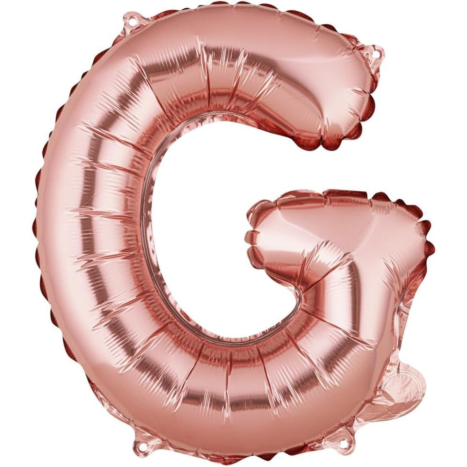 Balon Aniversar Litera G, Balon Folie Metalizata Party, Umflare Heliu sau Aer, 40 cm, Rose Gold