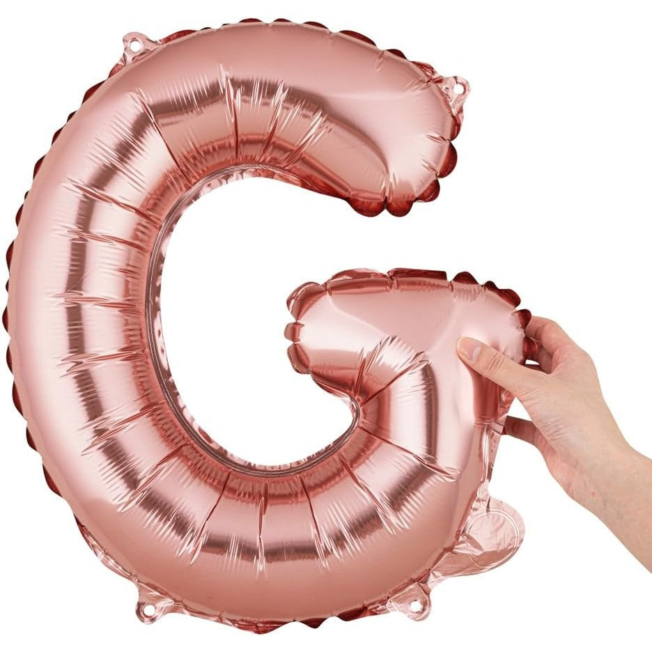 Balon Aniversar Litera G, Balon Folie Metalizata Party, Umflare Heliu sau Aer, 40 cm, Rose Gold