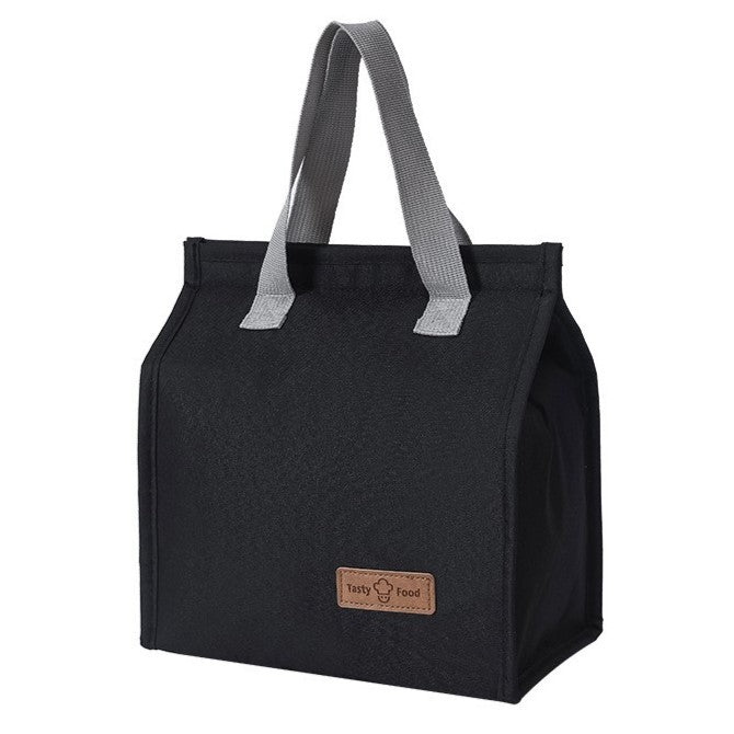 Geanta Termoizolanta Tip Bento Bag, Camping Cooler pentru Picnic si Pranz, Interior Aluminiu, 3.3 L, 22.5x13x25.5 cm, Negru