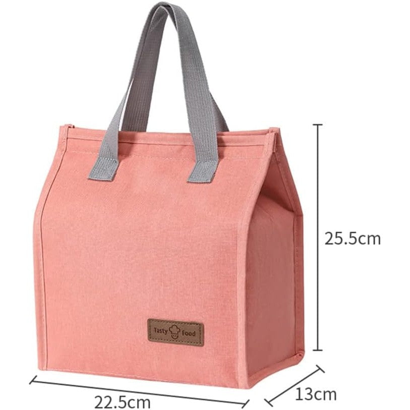 Geanta Termoizolanta Tip Bento Bag, Camping Cooler, Interior Aluminiu, 3.3 L, 22.5 x 13 x 25.5 cm, Roz