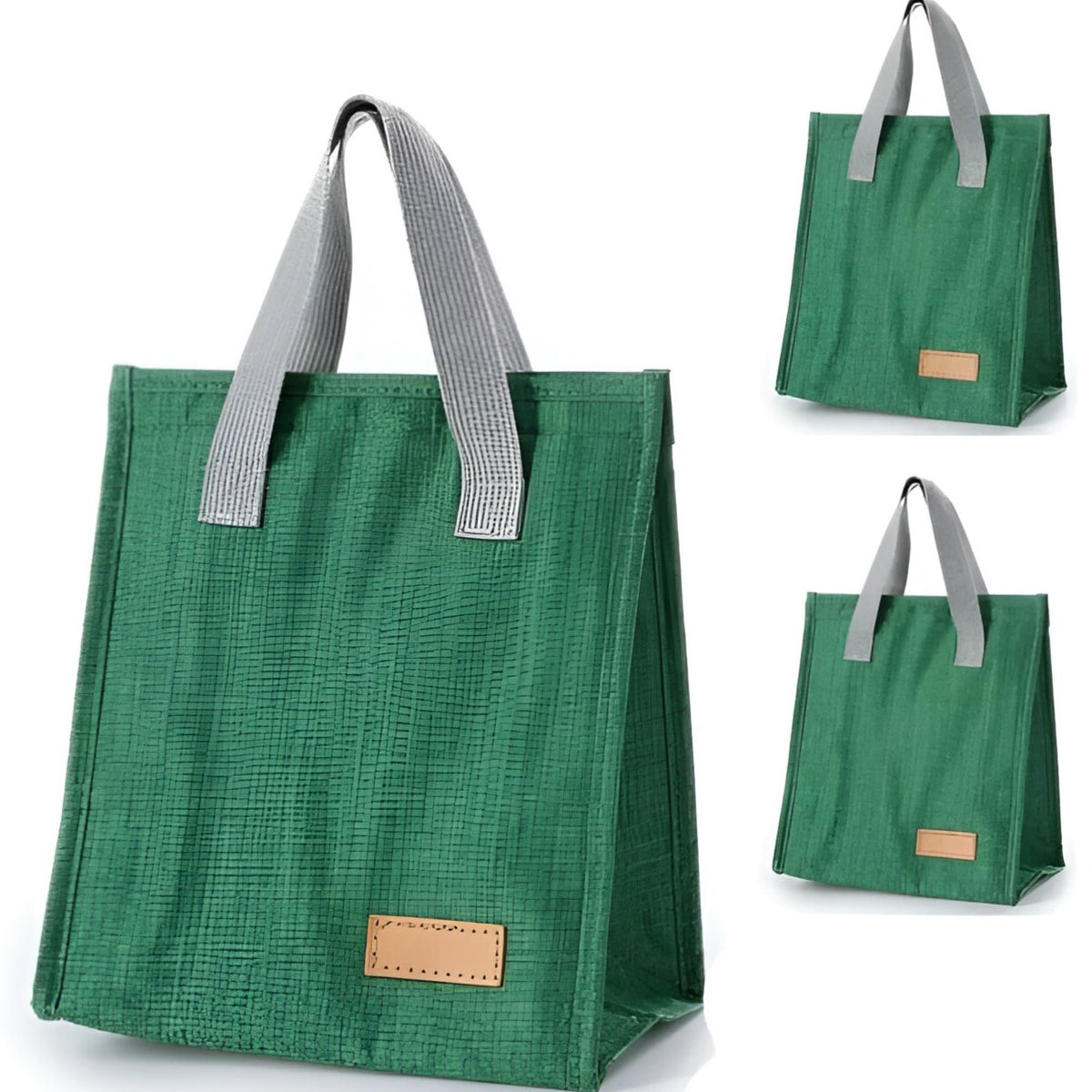 Geanta Termoizolanta Tip Bento Bag, Camping Cooler Pentru Pranz, Interior Aluminiu, Capacitate 3.3 L, 22.5x13x25.5 cm, Verde