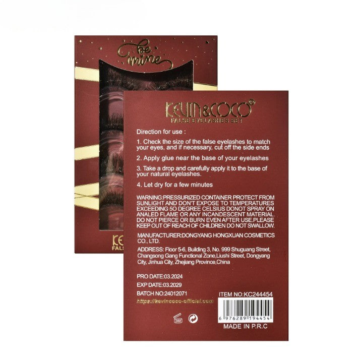Kevin & Coco Set 4 Perechi Gene False Individuale, Efect Dramatic cu Volum si Curbura Naturala, Fibre Sintetice Premium, Banda Flexibila din Bumbac, Marimea 4, Negru