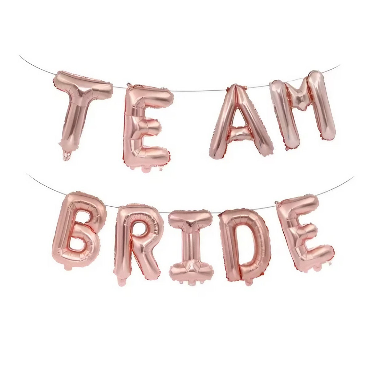 Set Baloane Litere Team Bride, Baloane Party din Folie Metalizata, Umflare Aer sau Heliu, Litere 40 cm, Roz