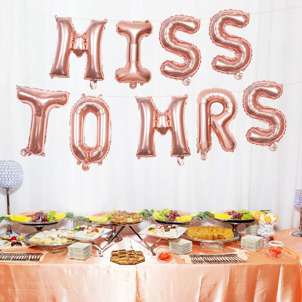 Set Baloane Party din Folie Metalizata, Model Scris Miss to Mrs, Litere pentru Petrecere Burlacite si Nunta, Set cu Pai Inclus, Umflare Aer sau Heliu, 40 cm, Roz