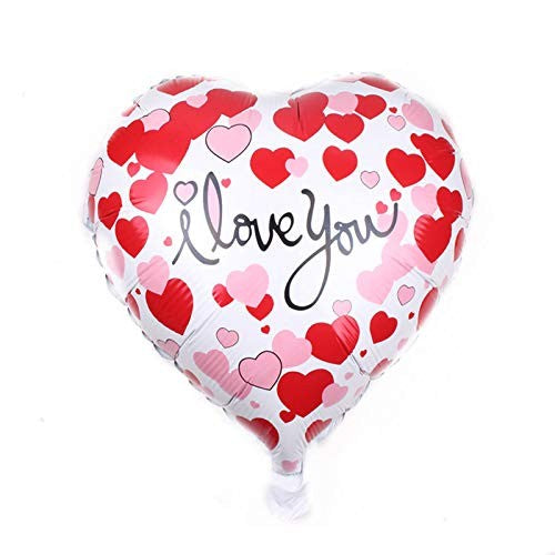 Balon din Folie Metalizata, Figurina Inima I LOVE YOU, Tematica Valentines Day, Umflare Aer sau Heliu, Pai Inclus, 45 cm, Rosu