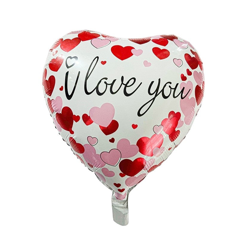 Balon din Folie Metalizata, Figurina Inima I LOVE YOU, Tematica Valentines Day, Umflare Aer sau Heliu, Pai Inclus, 45 cm, Rosu