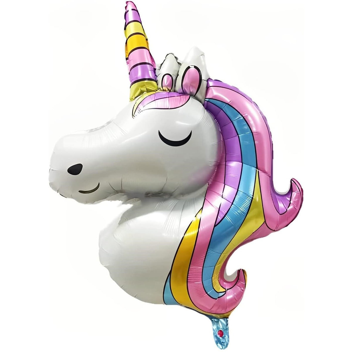 Balon din Folie Metalizata, Model Unicorn Giant, Figurina pentru Petreceri Aniversare, Umflare Aer sau Heliu, Multicolor, 115x76 cm