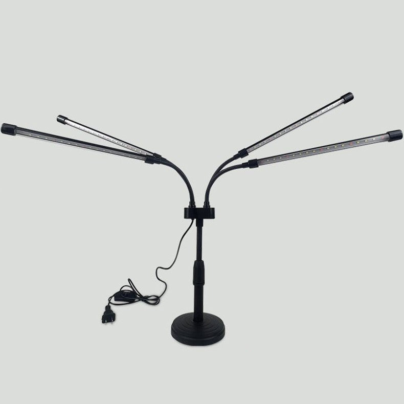 Lampa UV LED Pentru Cresterea Plantelor, Full Spectrum, 4 Brate Flexibile Cu Rotire 360 Grade, Temporizator 4-8-12H, 9 Niveluri De Intensitate, Clema De Fixare, 20W, 72 LED-uri, Lumina Alb-Mov