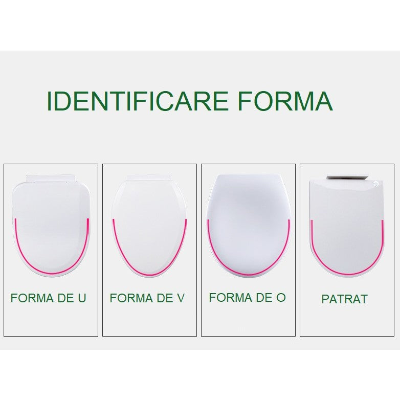 Capac de Toaleta 2 in 1 cu Reductor Copii si Adulti, Coborare Lenta Soft Close, Forma U, Polipropilena PP5, Alb