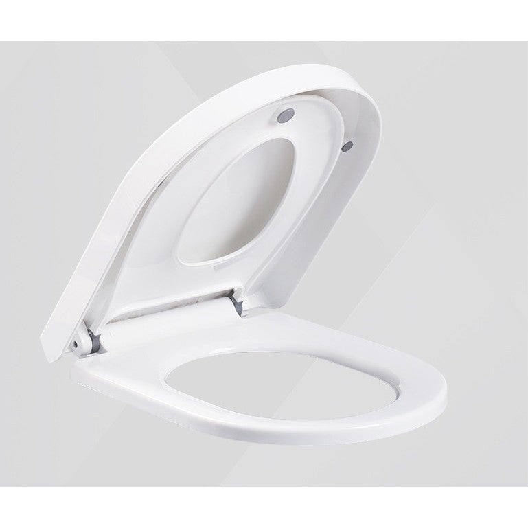Capac de Toaleta 2 in 1 cu Reductie pentru Copii si Adulti, Coborare Lenta si Silentioasa, Forma V, Polipropilena PP5, Alb