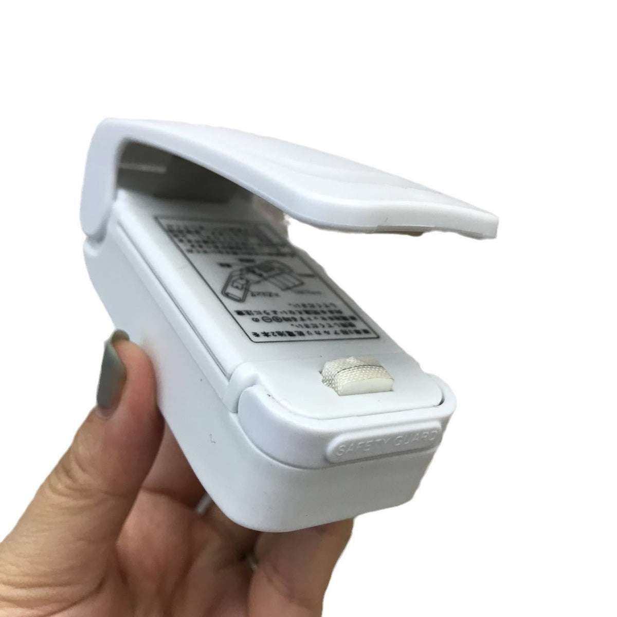 Mini Aparat de Sigilat Pungi, Dispozitiv Portabil de Etansare prin Caldura, Spate Magnetic, pentru Acasa si Calatorii, Material ABS, 9.7x3 cm, Alb