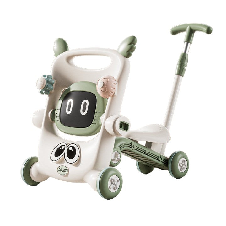 Antemergator Copii Multifunctional 8 in 1, Trotineta, Scuter si Scaun Reglabil, Interactiv cu Panou Muzical si Tavita Detasabila, Plastic Rezistent, 56x44x64cm, Verde