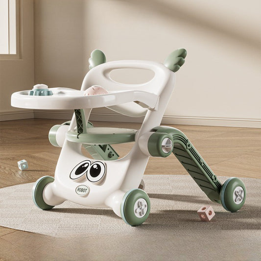 Antemergator Copii Multifunctional 8 in 1, Trotineta, Scuter si Scaun Reglabil, Interactiv cu Panou Muzical si Tavita Detasabila, Plastic Rezistent, 56x44x64cm, Verde