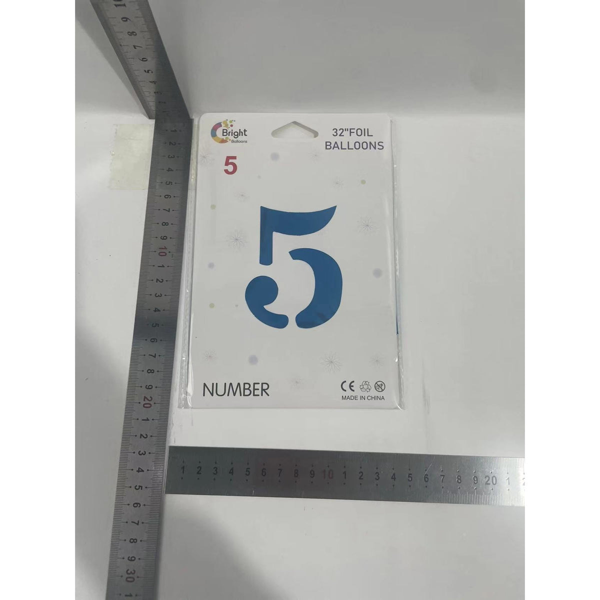 Balon Cifra 5 Pentru Aniversare, Compatibil Aer Sau Heliu, Auto-Sigilare, Folie Aluminiu, 81 cm, Albastru