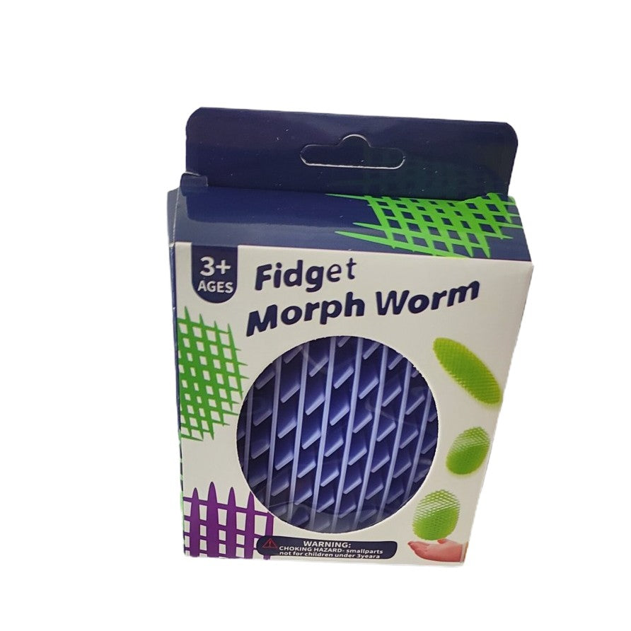Jucarie Worm Fidget Anti Stres, Plasa Elastica Pentru Decompresie, Plastic, 10-24.5 cm, Mov