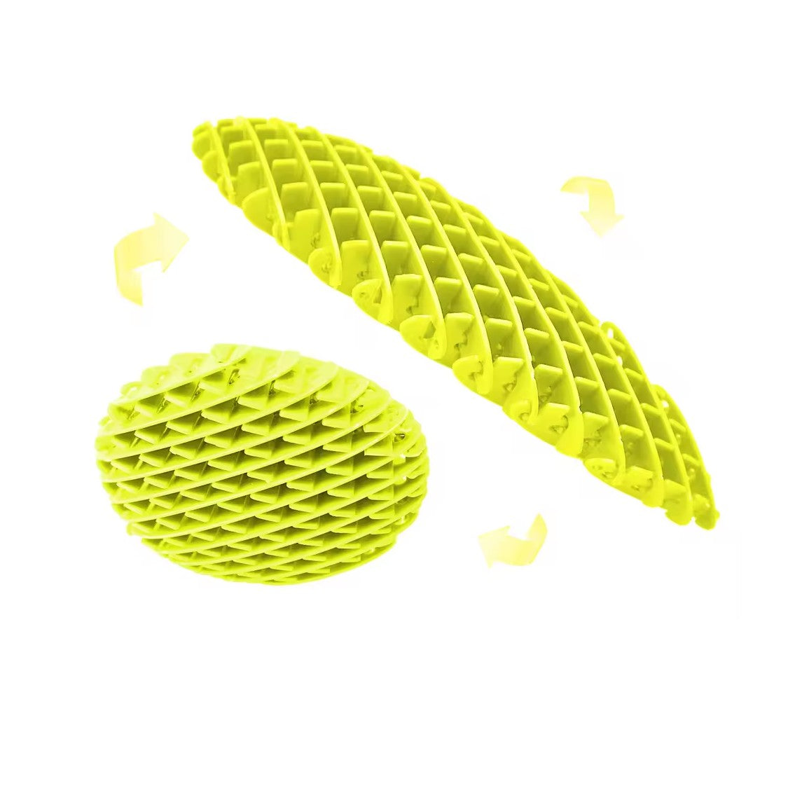 Jucarie Worm Fidget Decompresie, Anti Stres, Plasa Elastica, Plastic, 10-24.5 cm, Galben