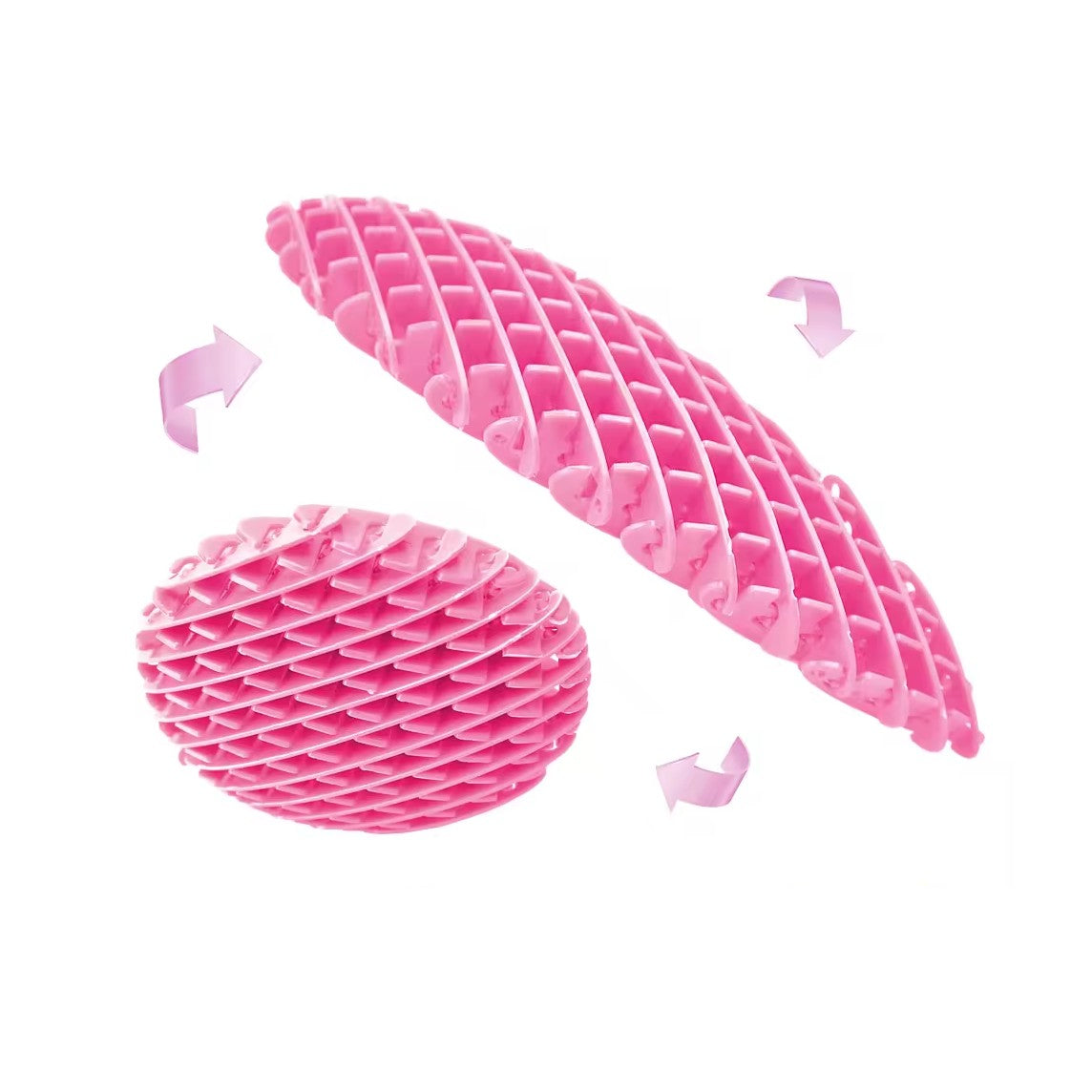 Jucarie Worm Fidget Anti Stres, Plasa Elastica pentru Decompresie, Plastic, 10-24.5 cm, Roz