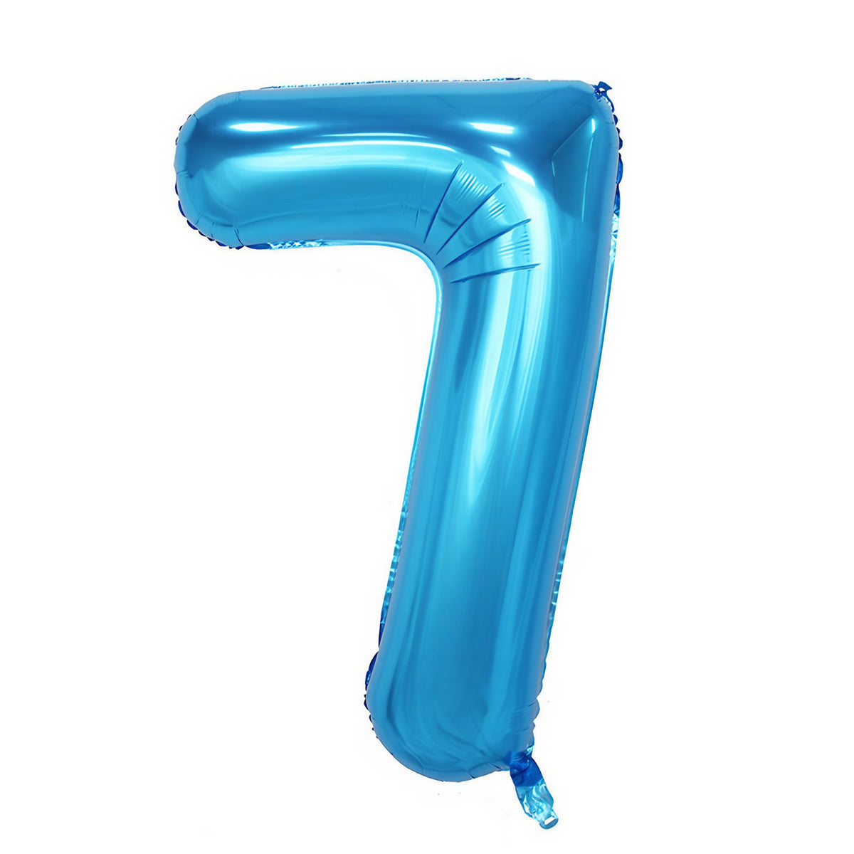 Balon din Folie Aluminiu Cifra 7, Decor Aniversar Umflare Aer sau Heliu, 81 cm, Albastru