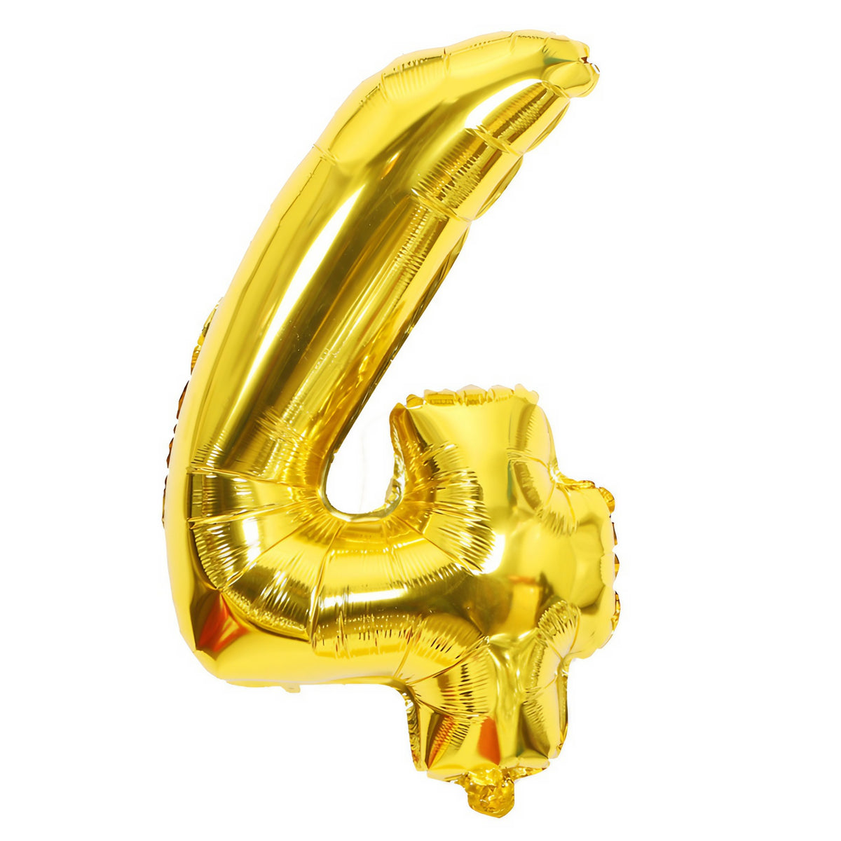 Balon Cifra 4 Aniversar, Balon din Folie Aluminiu pentru Aer sau Heliu, Agatatori Incluse, 81 cm, Auriu