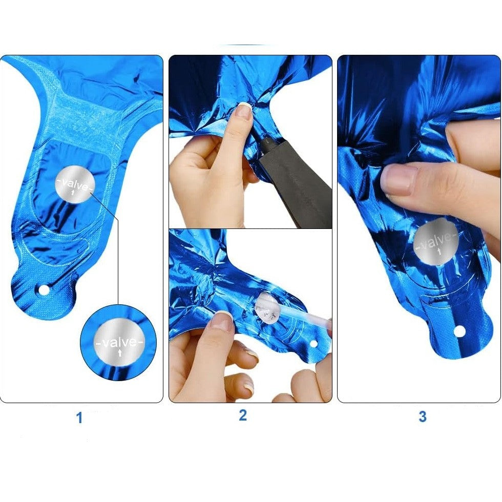Balon Cifra 2 Aniversar, Balon din Folie Aluminiu pentru Aer sau Heliu, Reutilizabil cu Pai Inclus, 81 cm, Albastru