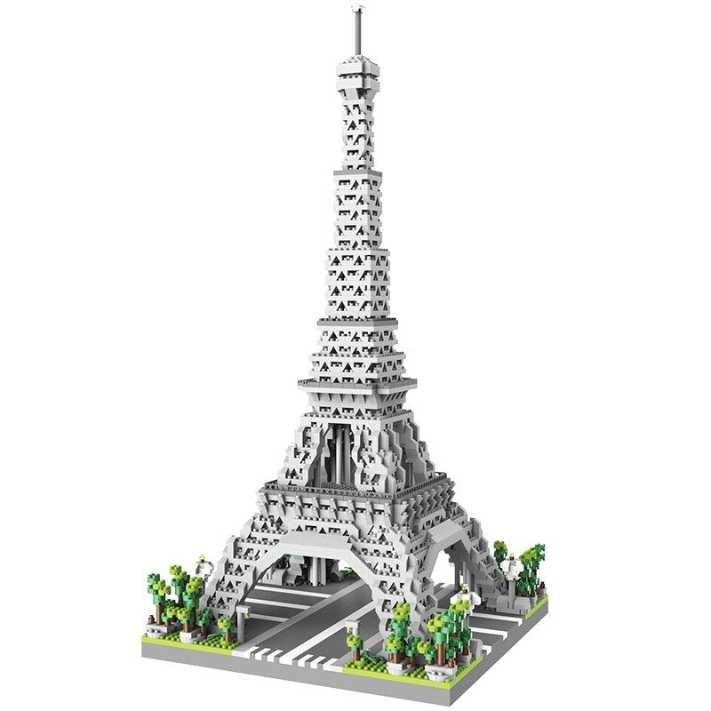 Set de Construcție Arhitectură Turnul Eiffel, Jucărie Creativă Stil Lego, Machetă Colecionabilă Paris, 649 Piese, Gri, 42x20x20 cm