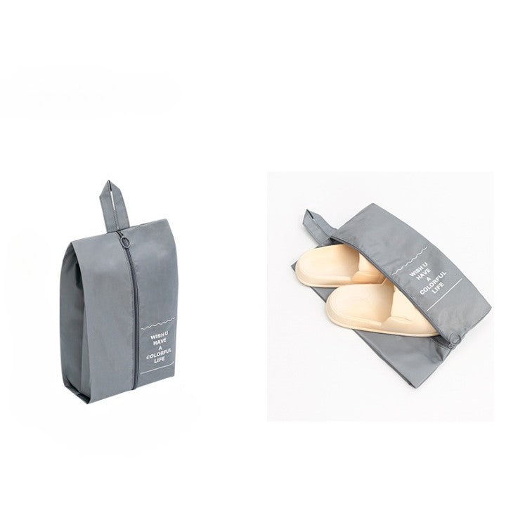 Set Organizatoare Bagaj, Genti de Calatorie Compresibile, Depozitare Haine si Incaltaminte, Material Impermeabil cu Plasa, Fermoar Dublu, 7 Piese, Gri