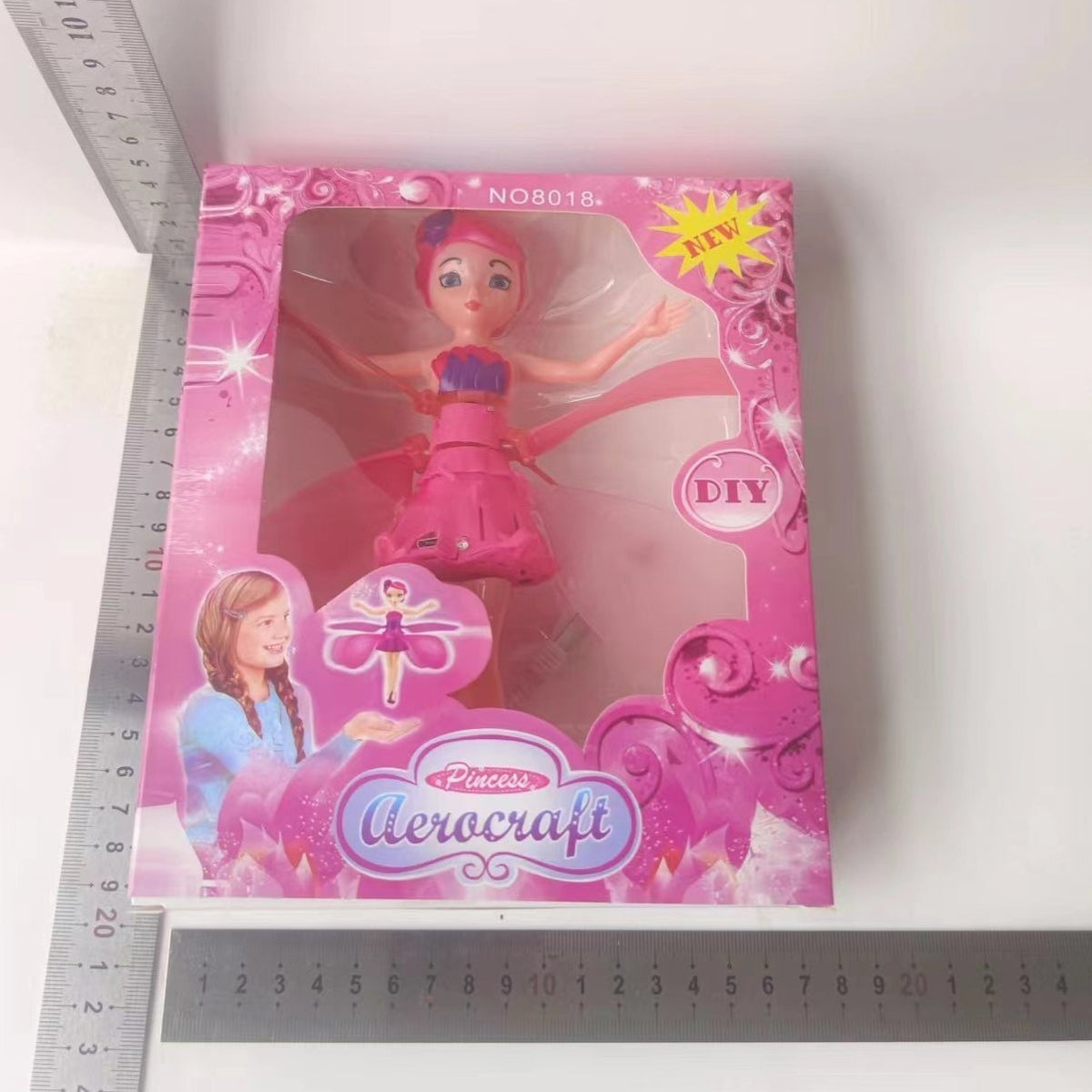 Papusa Zana Zburatoare cu Senzor, Jucarie pentru Coordonare, Incarcare USB, ABS, 17x6x21 cm, Roz