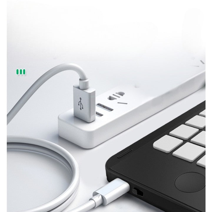 Calculator de Birou si Mana cu Tabla de Scris LCD, Ecran 15 cm, Afisaj 12 Cifre, Pliabil si Reincarcabil USB-C, Stylus Inclus, Negru