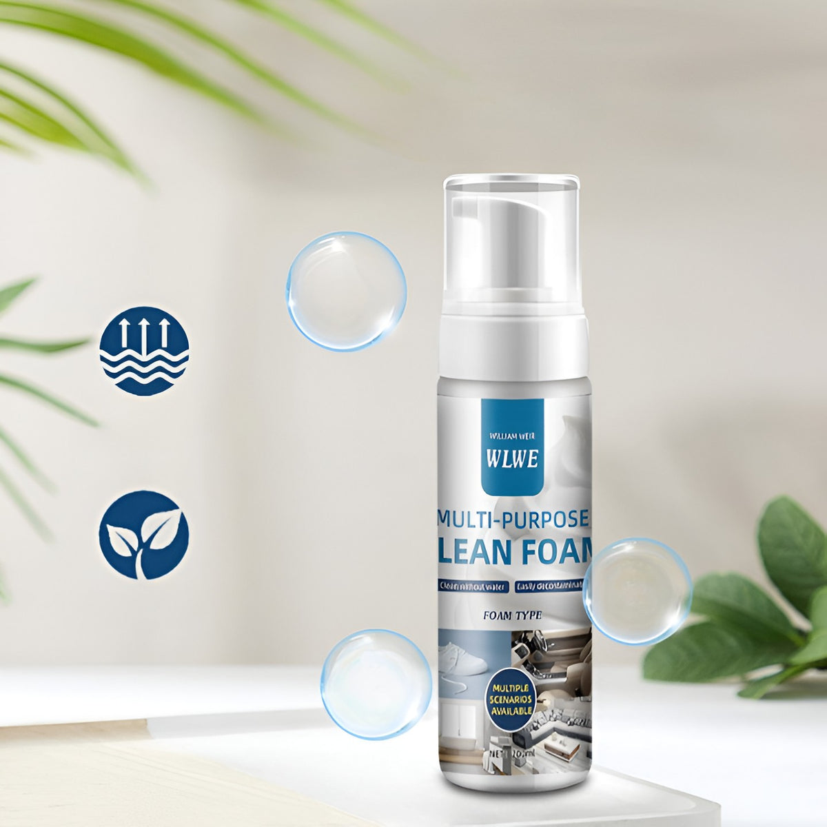 Detergent Spuma Universal Multisuprafete, Spray Curatare Auto si Casnica, Protectie Anti-UV si Degresant, Formula Fara Clatire, 200 mL