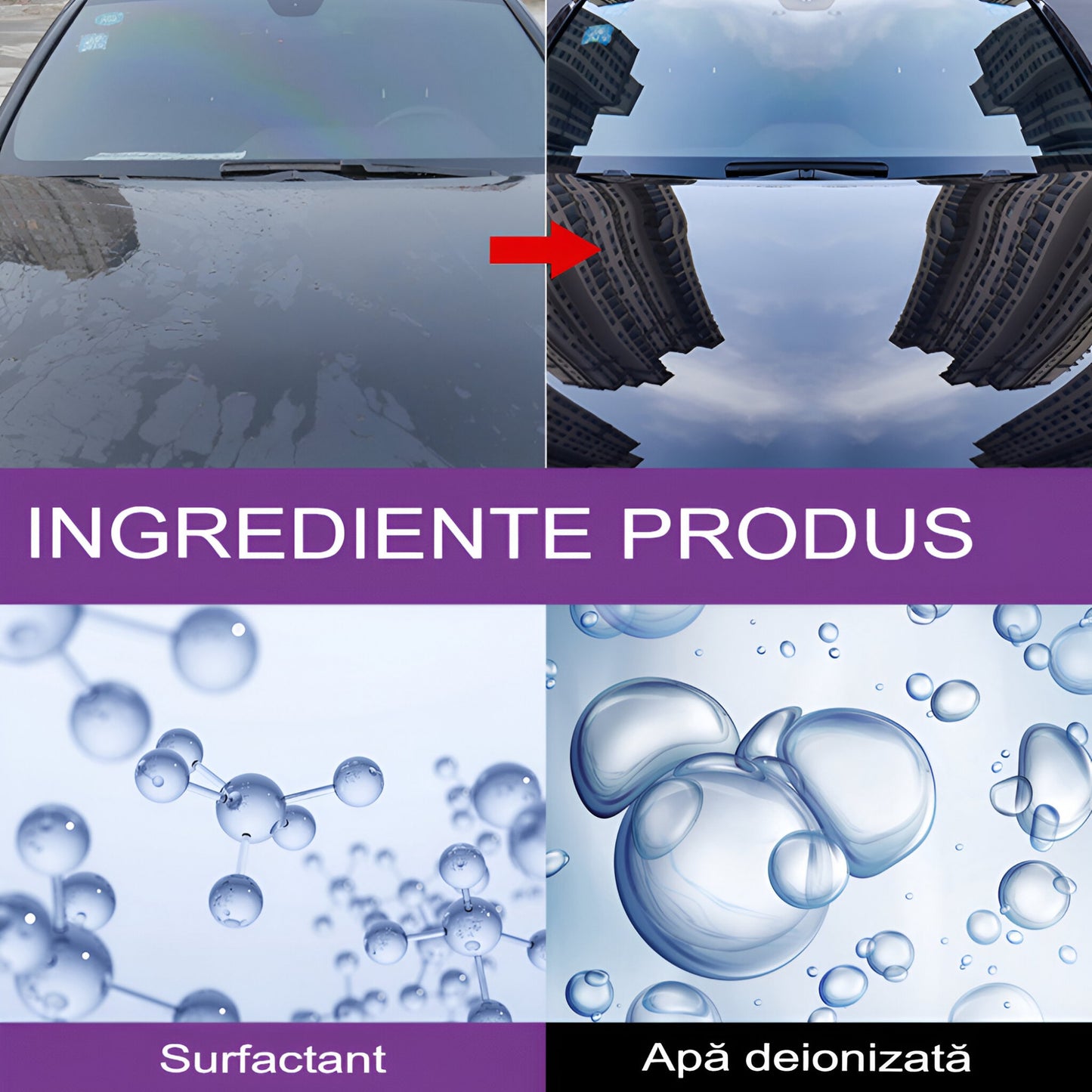 Spray Hidrofob Auto 3-In-1, Curatare si Restaurare Vopsea, Protectie Ceramica Nanotehnologie, Reparare Zgarieturi, Spalare Fara Apa, 100 ml