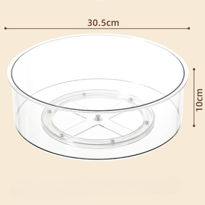 Suport Rotativ pentru Condimente și Organizator Bucătărie, Rotație 360 Grade, Design Transparent, Plastic, 30.5x30.5x10 cm, Transparent