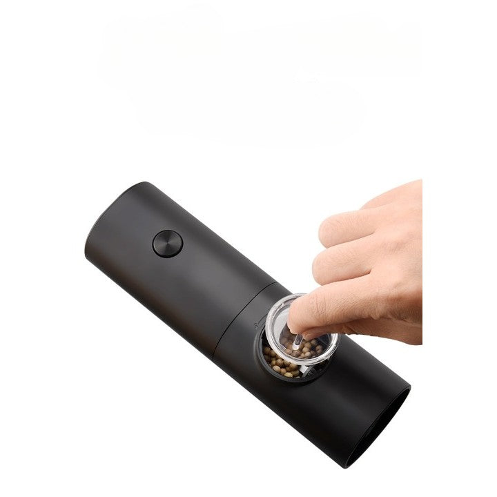 Rasnita Electrica pentru Cafea si Condimente, Trepte de Macinare Reglabile, Lame din Otel Inoxidabil, Alimentare 4 Baterii AAA, 18x5.5cm, Negru