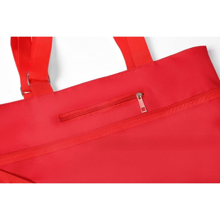 Geanta Cumparaturi Pliabila cu Roti, Carucior 2 in 1 Reutilizabil si Compact, Material Rezistent, 19 l, Rosu, 39 x 46 x 12 cm