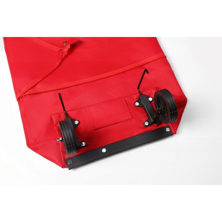 Geanta Cumparaturi Pliabila cu Roti, Carucior 2 in 1 Reutilizabil si Compact, Material Rezistent, 19 l, Rosu, 39 x 46 x 12 cm