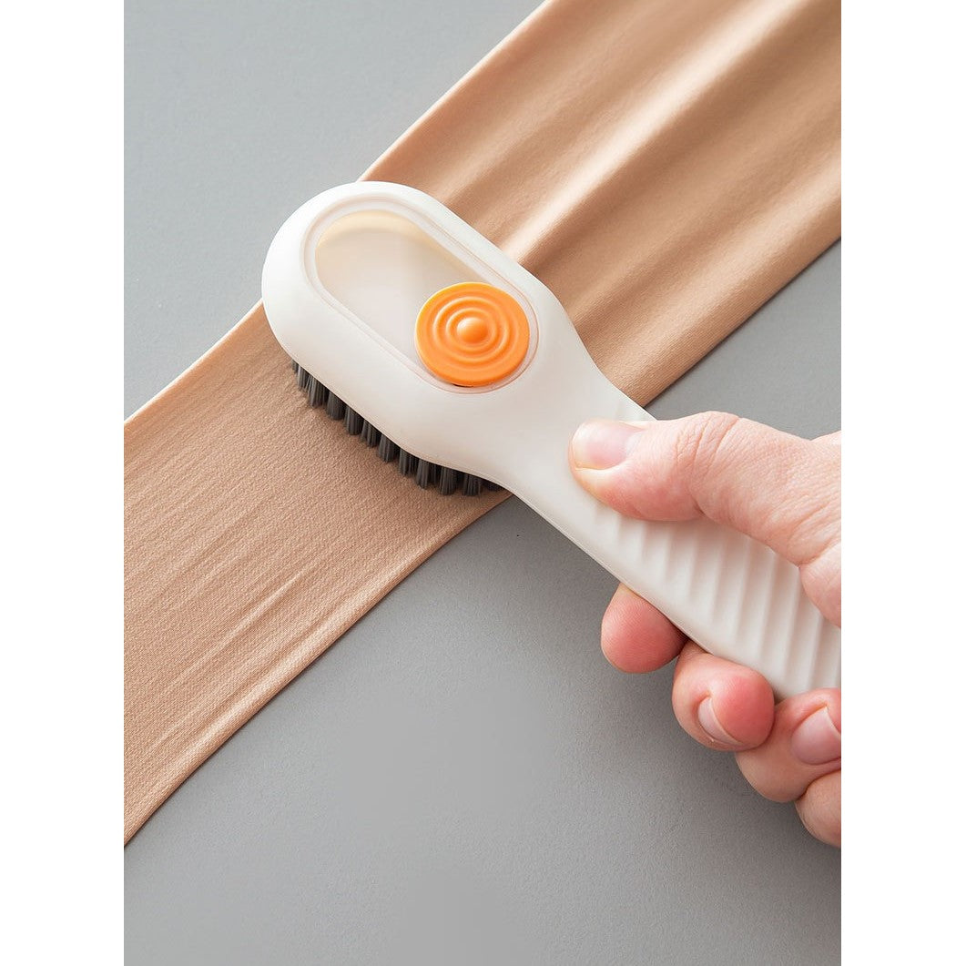 Perie pentru Curatare Incaltaminte si Lenjerie, Dozator pentru Detergent Lichid, Peri Moi din Nylon, Plastic Durabil, 17.3 x 4.5 x 6 cm, Alb