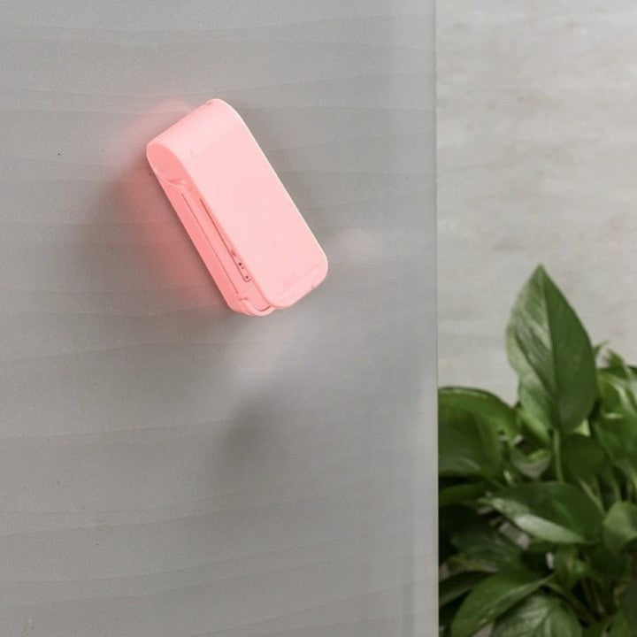 Mini Aparat de Sigilat Pungi, Dispozitiv Portabil de Etansare prin Caldura, Spate Magnetic pentru Bucatarie si Travel, Material ABS, 9.7x3 cm, Roz