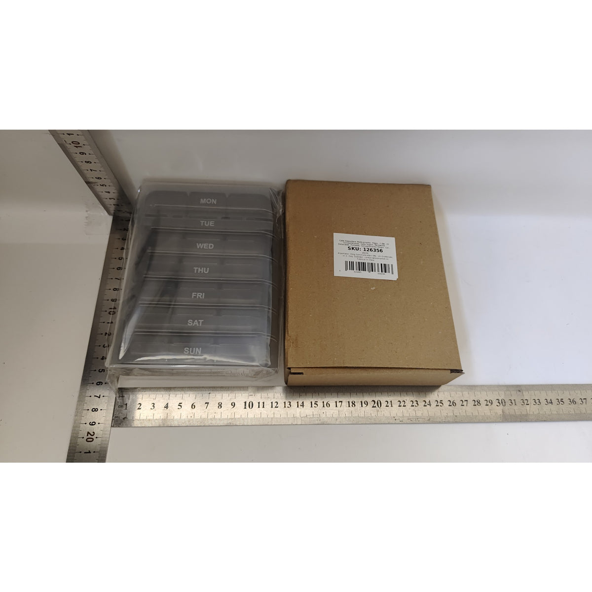 Organizator Medicamente 7 Zile, Cutie Depozitare Pilule cu 21 Compartimente Detasabile, Planificator Dimineata Pranz Seara, Plastic Fara BPA, Negru si Transparent, 15.6x12 cm