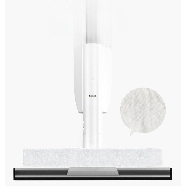 Stergator de Geamuri cu Doua Fete, Tija Telescopica si Pulverizator Apa, Racleta Silicon si Laveta Microfibra, Otel Inoxidabil, 120 cm, Alb