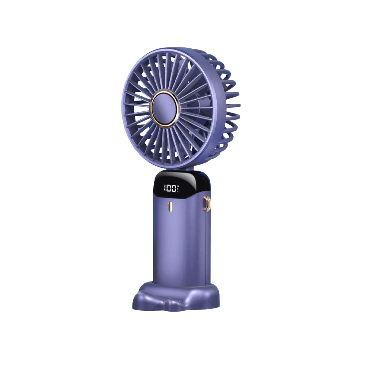 Ventilator Portabil 3 in 1 cu Aromaterapie, Ecran LCD, 5 Trepte de Viteza, Pliabil pentru Mana, Gat sau Birou, Incarcare USB Type-C, Autonomie 12h, Mov