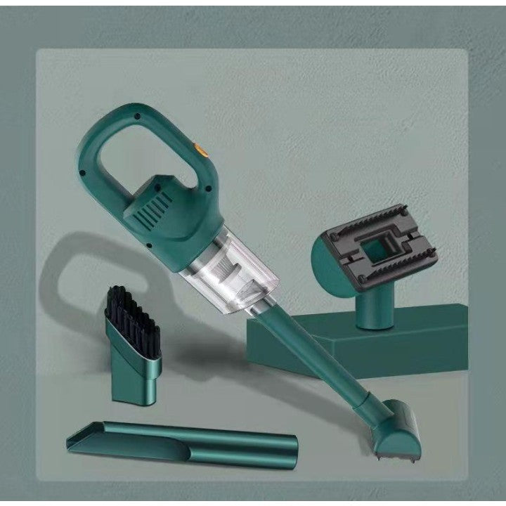 Aspirator Portabil Fara Fir, Putere 120 W si 50 kPa, Incarcare USB, Autonomie 45 min, Pentru Casa si Masina, Verde