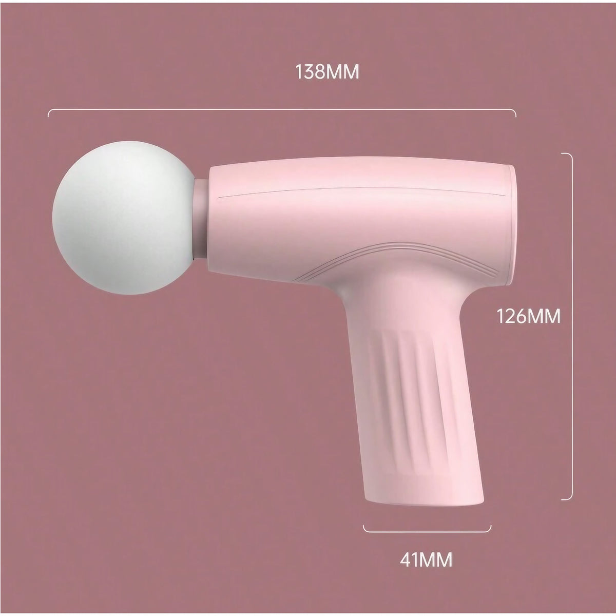 Mini Aparat de Masaj Tip Pistol, Dispozitiv Portabil pentru Relaxare Musculara, 3 Trepte de Viteza, Incarcare USB Tip C, Autonomie 120 Min, Roz