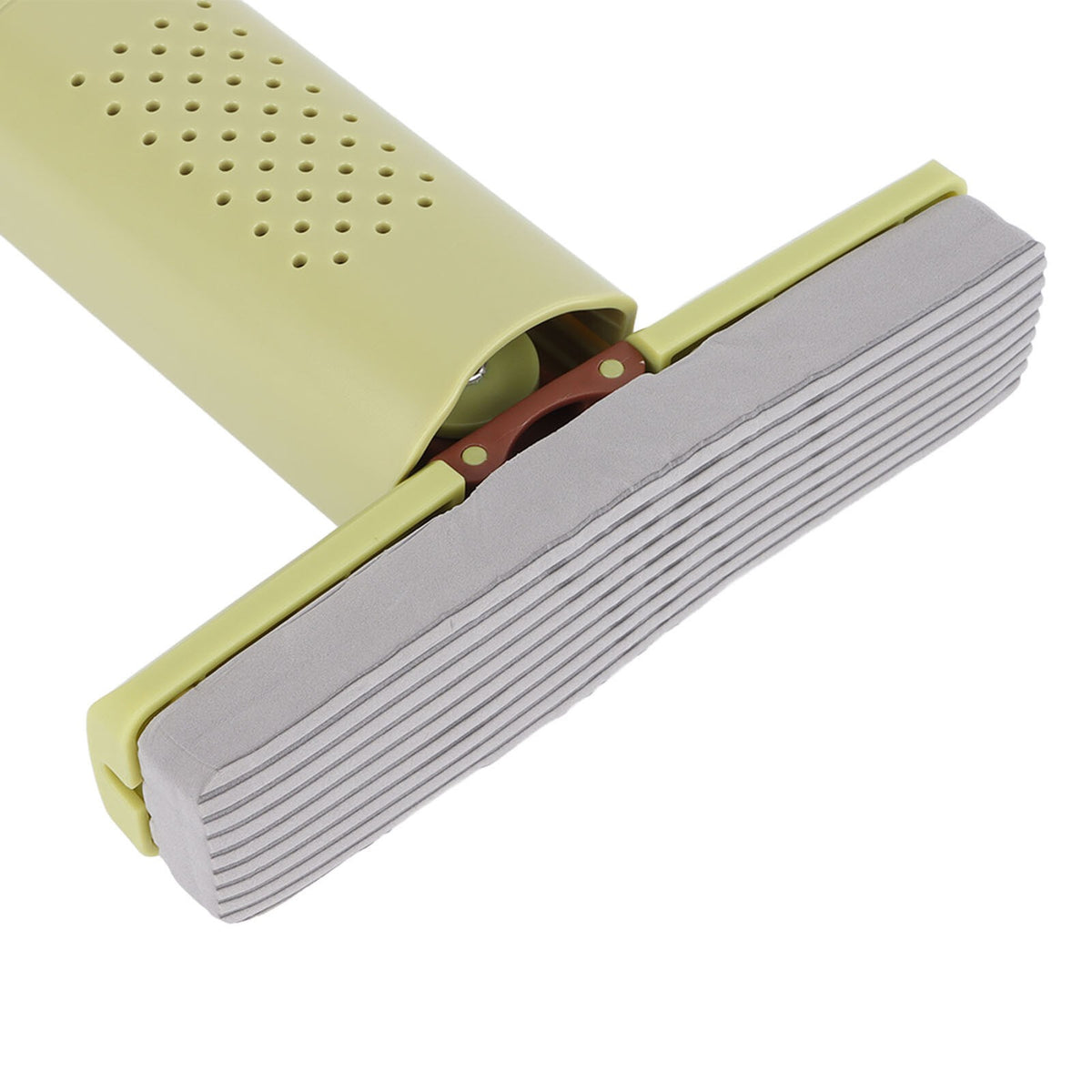 Mini Mop Portabil, Sistem Autostoarcere cu O Singura Mana, Cap din Burete Ecologic Absorbant, Rotire 180 Grade, Utilizare Umeda si Uscata, 15 x 27.5 cm, Verde