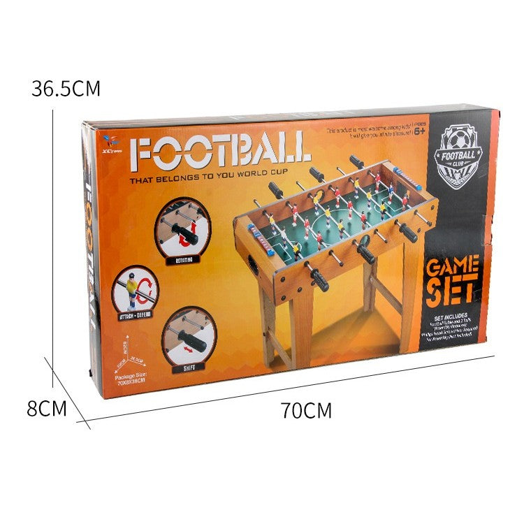 Masa de Fotbal cu Picioare pentru Copii si Adulti, Teren de Joc cu 18 Jucatori si 6 Manere, Lemn, Metal si ABS, cu Tablou de Scor, 69 x 36.5 x 61 cm
