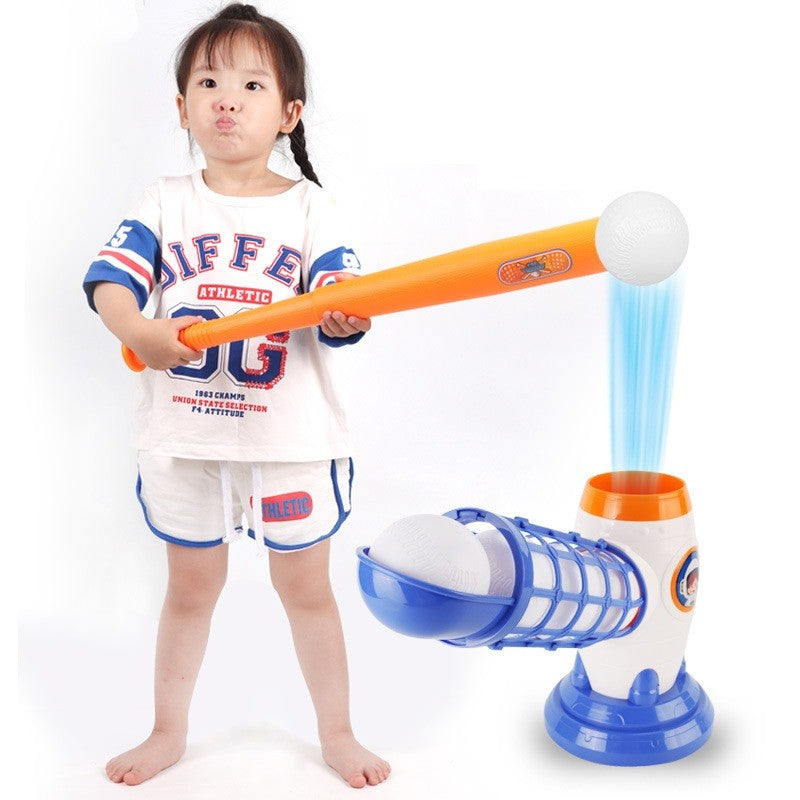 Joc de Baseball Interactiv pentru Copii, Lansator Automat de Mingi, Set cu Bata si 5 Bile Incluse, Plastic ABS, Interior si Exterior, Multicolor
